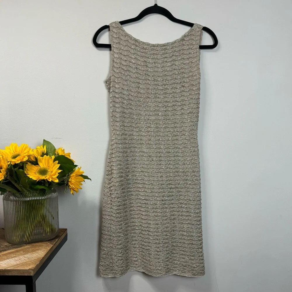 Vintage Gold Beaded Carmen Marc Valvo Mini Dress - Picture 1 of 8